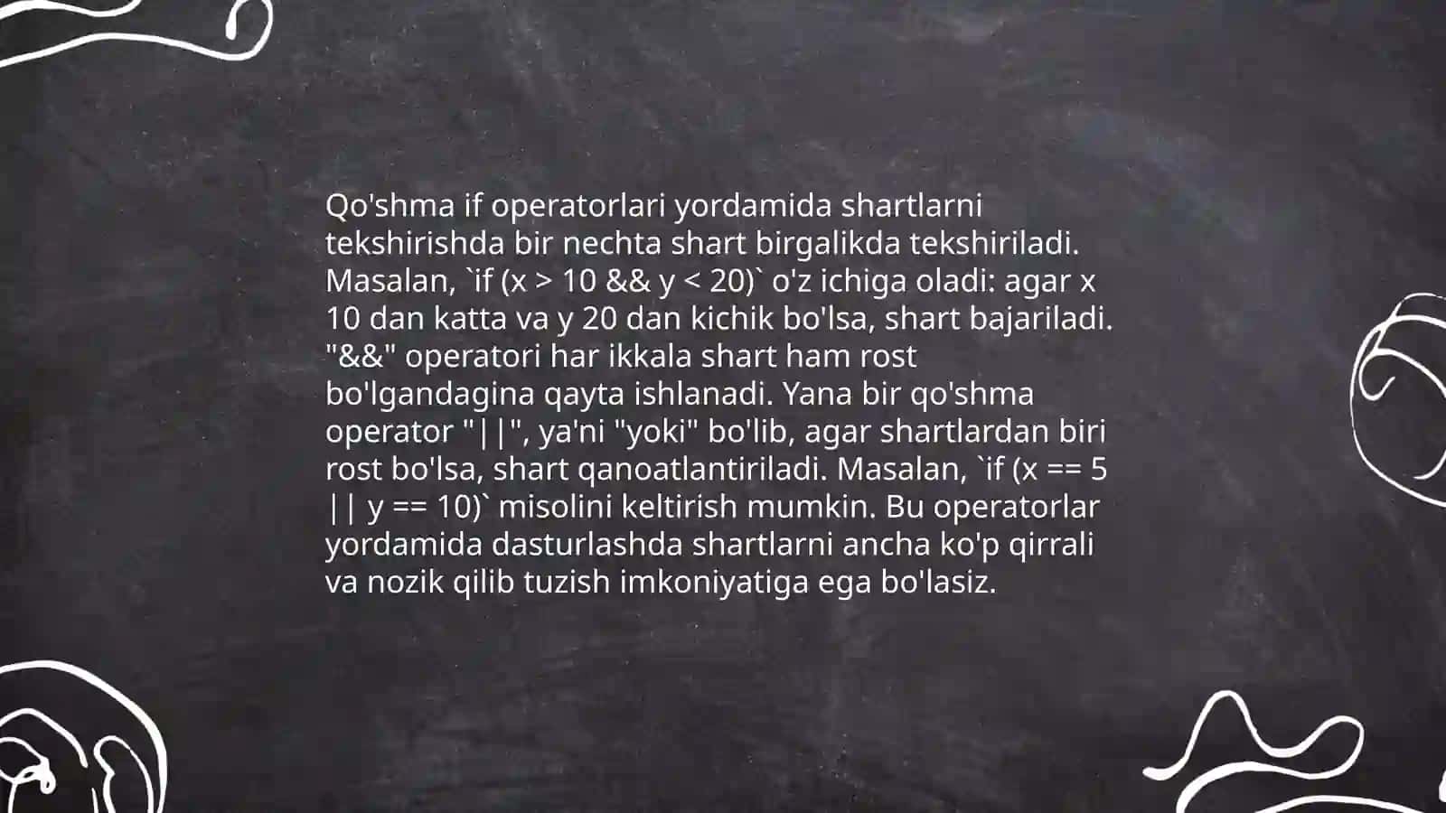 If operatori orqali murakkab konstruksiyalarni hosil qilish 4