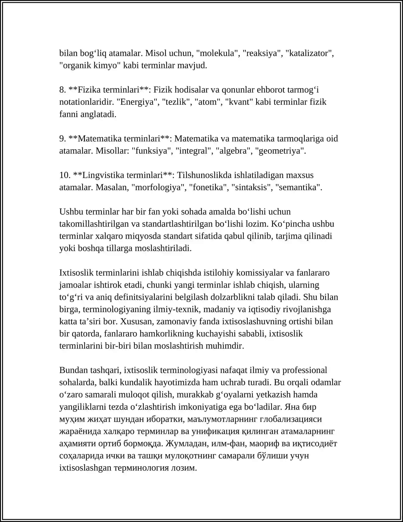 IXTISOSLIK TERMINLARI USTIDA ISHLASH 4