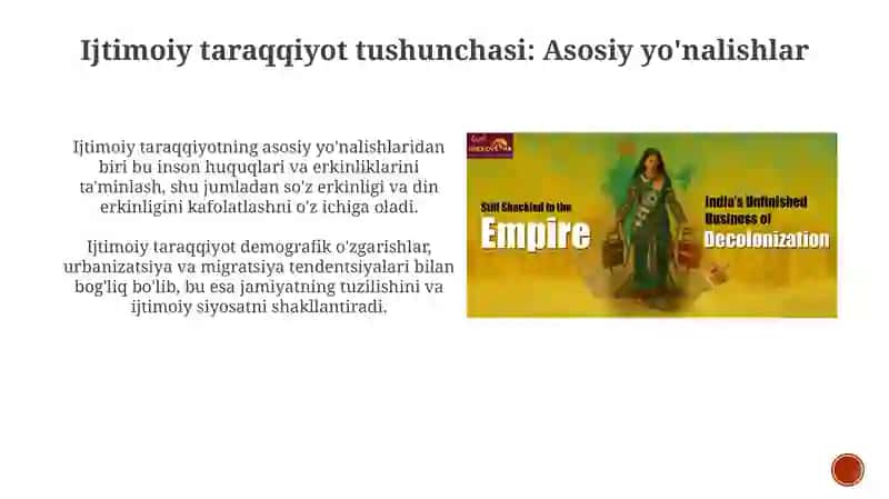 Ma'rifiy ma'naviy islohatlar jamiyattaraqqiyotining ustuvoryonaliwlari 4