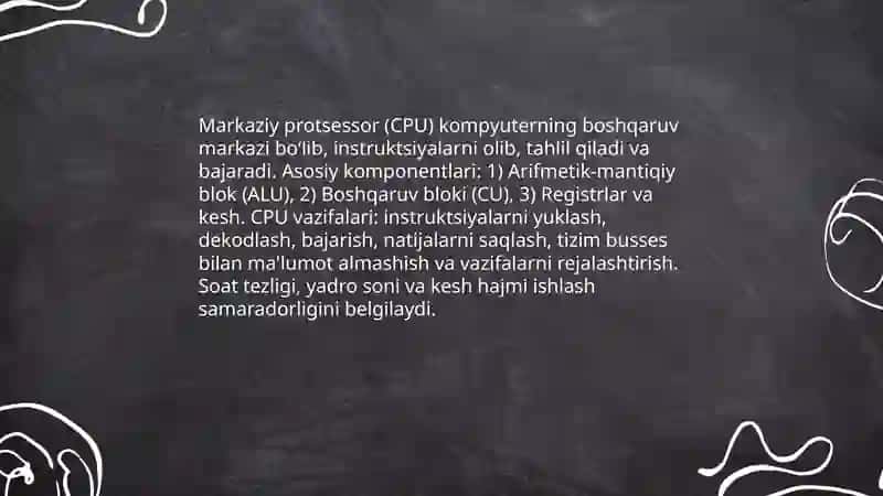 Komputerning texnik ta'minoti va ularning vazifalari 4