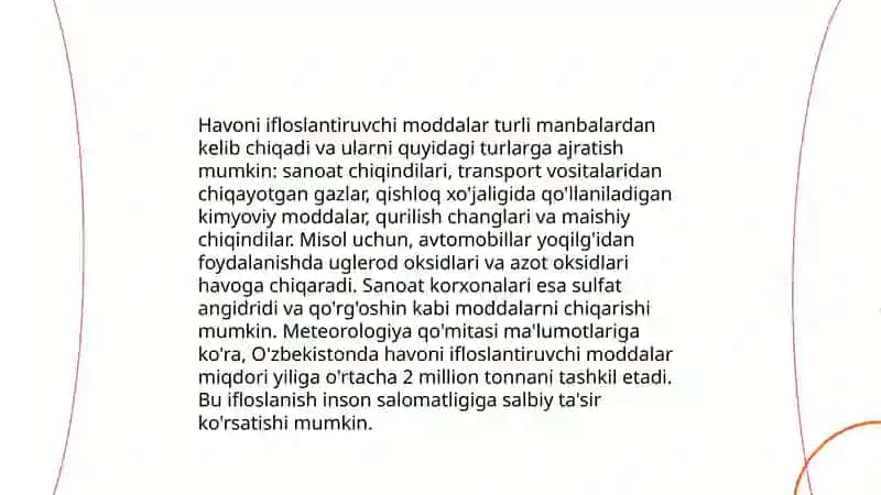 Atmosfera havosini tashlanayotgan zararli moddalarning ruxsat etilgan me'yorini hisoblash tartibi 4