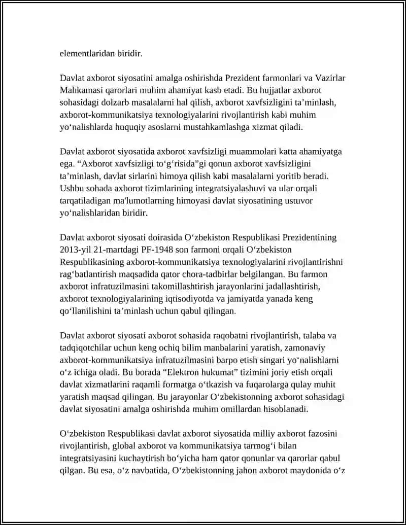 AXBOROT SOHASIDA DAVLAT SIYOSATI 4