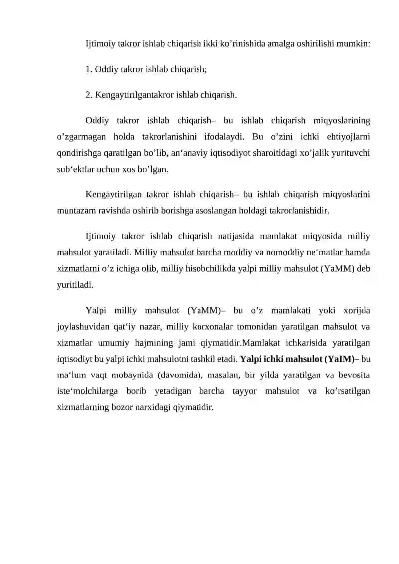 Milliy iqtisodiyotning qaror topishi va uning makroiqtisodiy ko’rsatkichlari 4