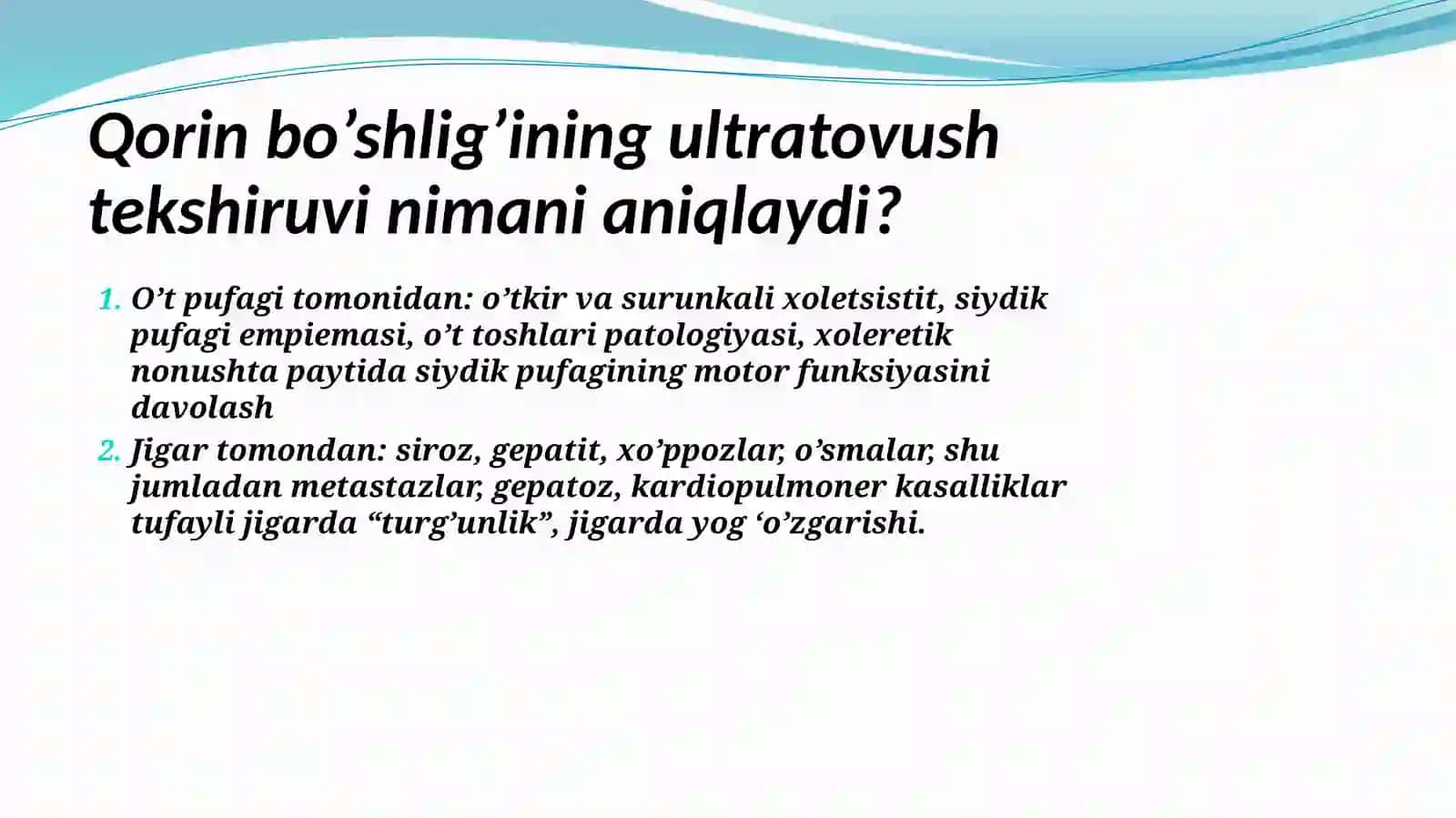 Jigar va o‘t qopi UTT tekshiruvi. KT (kompyutertomografiya) 4