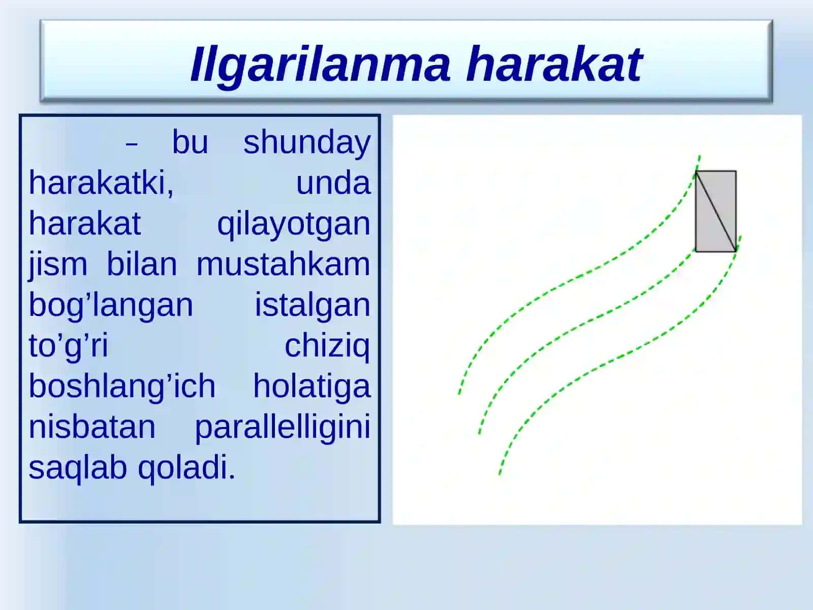 Mutloq qattiq jismning ilgarilanma va aylanmaharakati. Massalar markazi. Qattiq jismning inersiya momenti. Impul's momenti, kuch momenti. Qattiq jism aylanma harakati dinamikasining asosiy tenglamasi. Giroskoplar 4