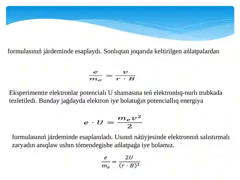 Elektronnıńsalıstırmazaryadın anıqlaw 4