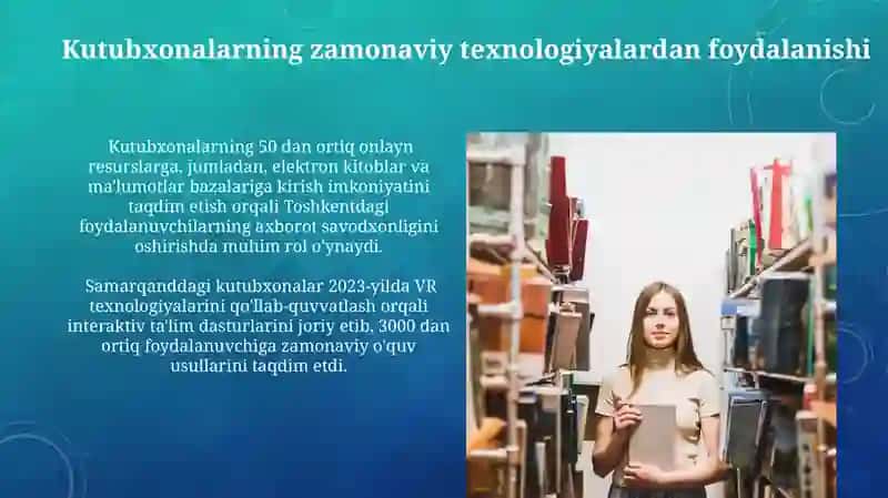 Kutubxonalarning media savodxonligini shakllantirishdagi ahamiyati 4