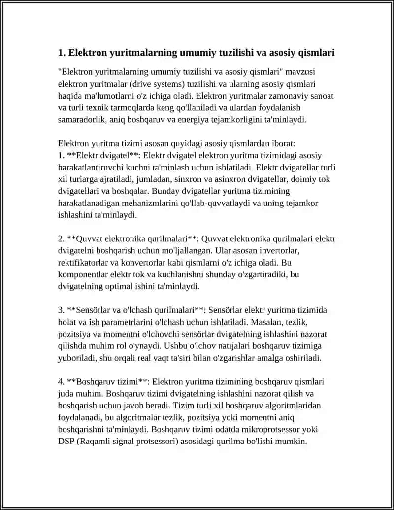 Elektron yuritmalarning umumiy tuzilishi va asosiy qismlari 4