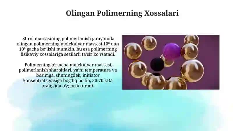 Stirolni massada polimerlanishi 4
