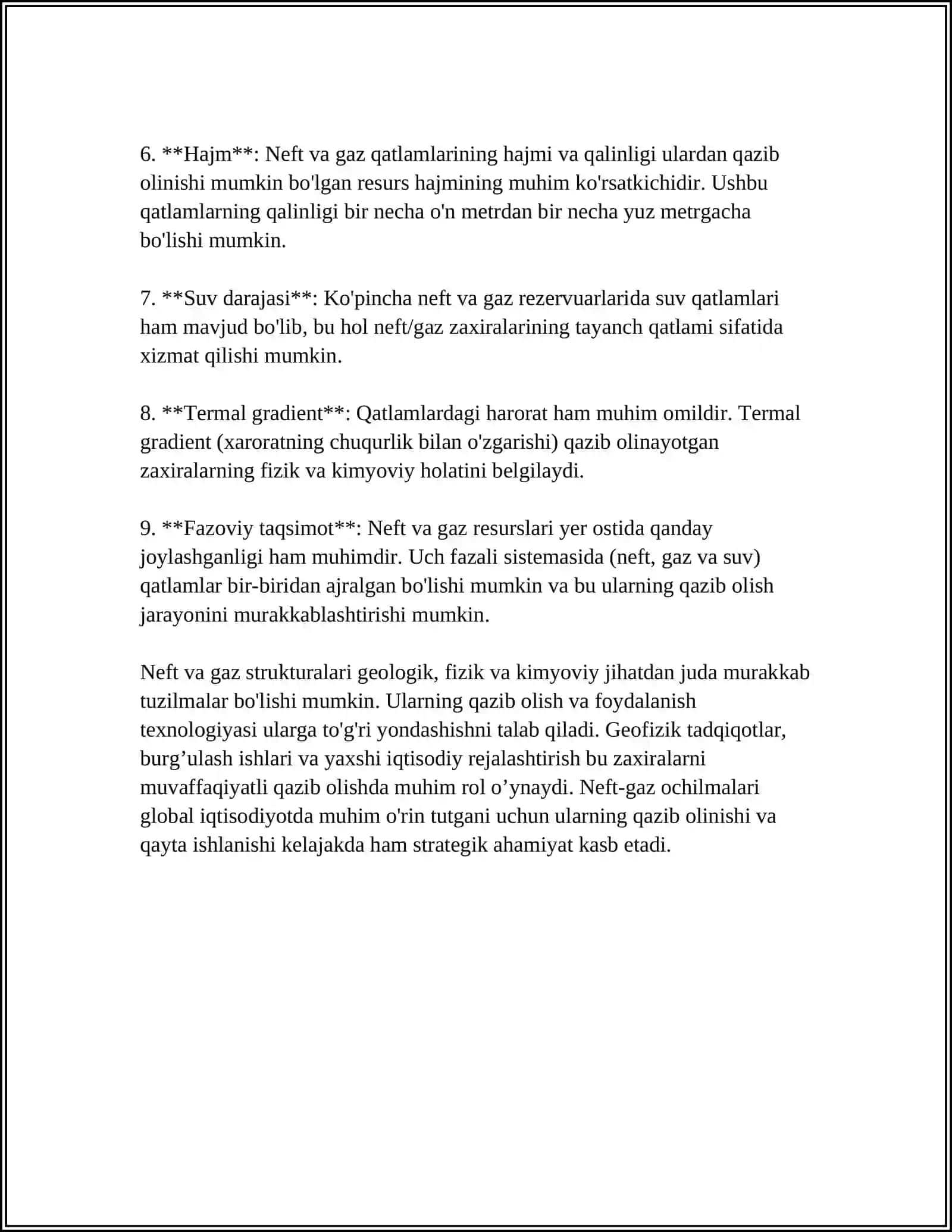 NEFT GAZLI QATLAMLARDAN XAR XIL ENERGIYA SAMARA DORLIGINI XISOBLASH 4