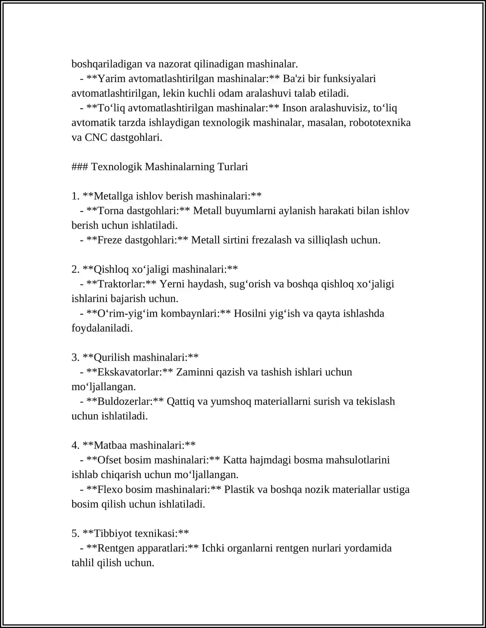 TEXNOLOGIK MASHINA VA JIHOZLAR 4