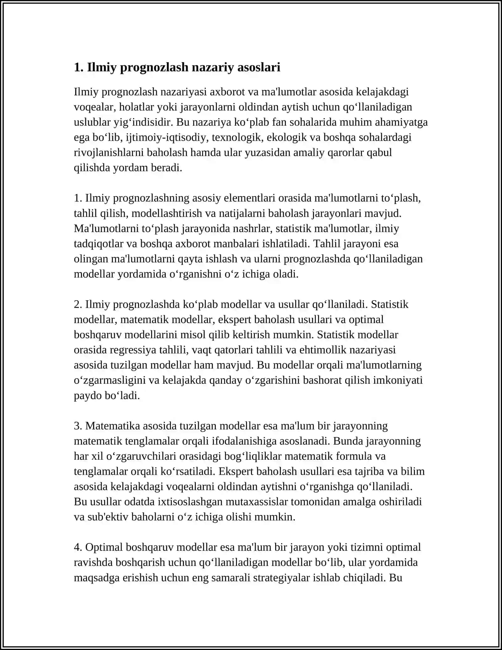 ILMIY PROGNOZLASHNING USLUBIY ASOSLARI VA USULLARI 4