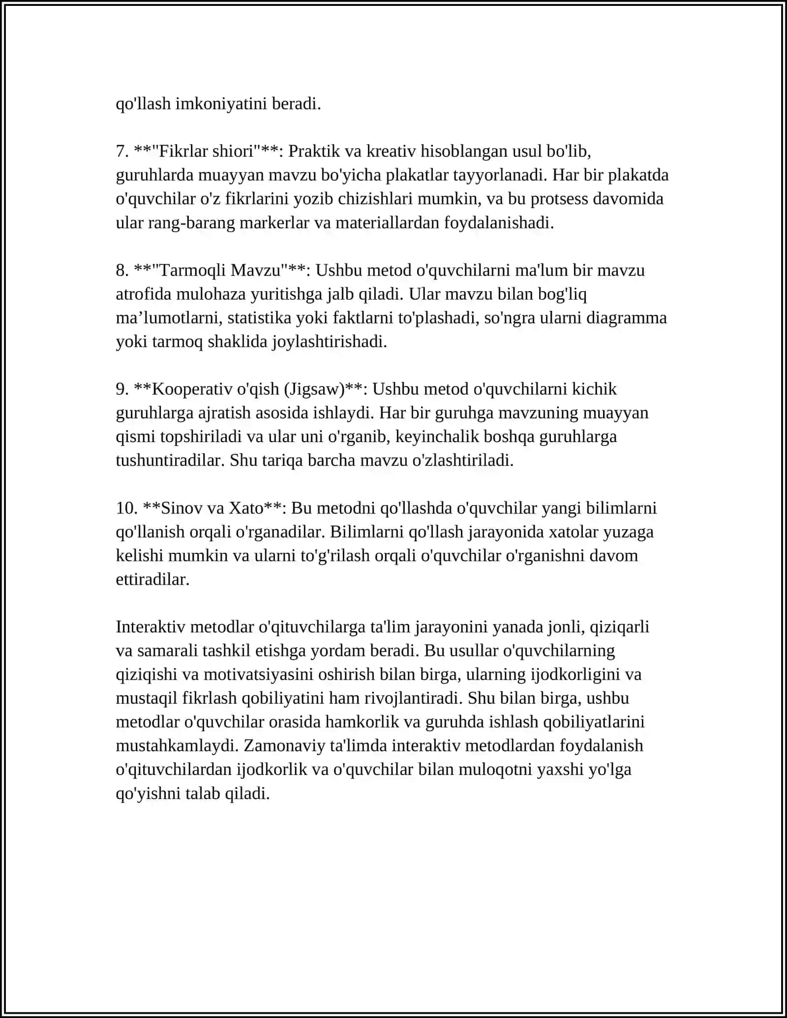 BOSHLANG'ICH SINF MATEMATIKA DARSLARIDA INTERAKTIV METODLARDAN FOYDALANISH 4