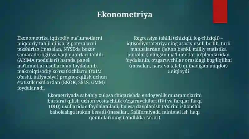 Iqtisodiy taxlilning metodi va usullari 4