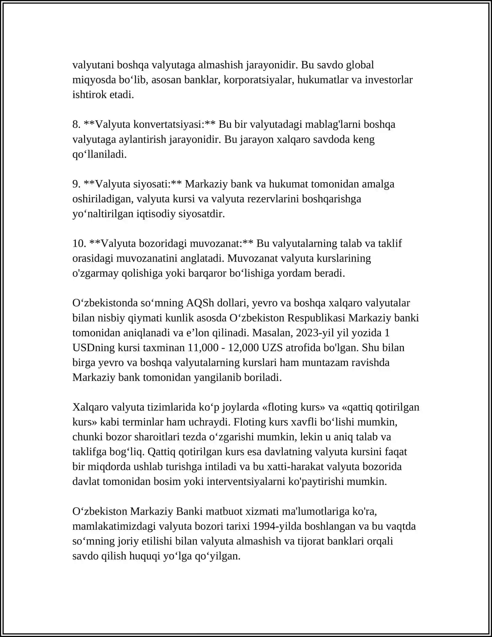 VALYUTA TIZIMIDA BANKLARNING AXAMIYATI 4
