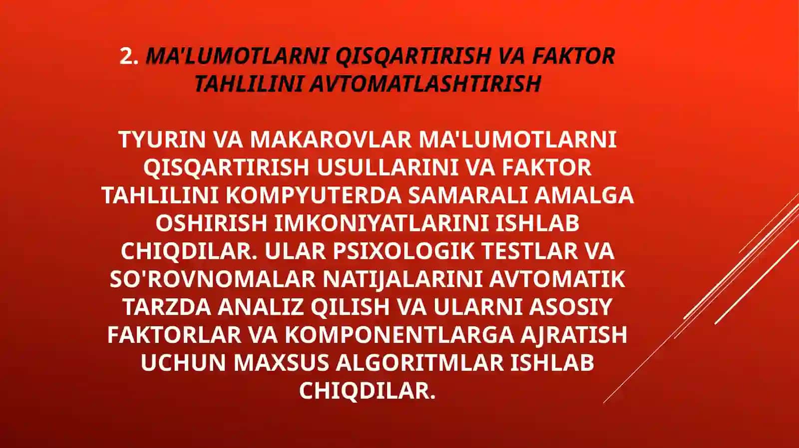 Yu.N.Tyurin va A.A.Makarovlar tomonidan kompyuterda ma'lumotlarni tahlil etish 4