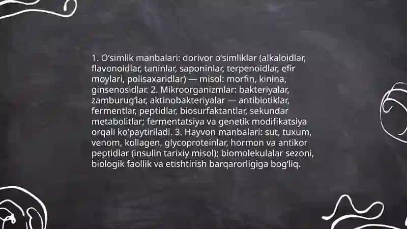 Biologik faol moddalar olish texnologiyasi 4