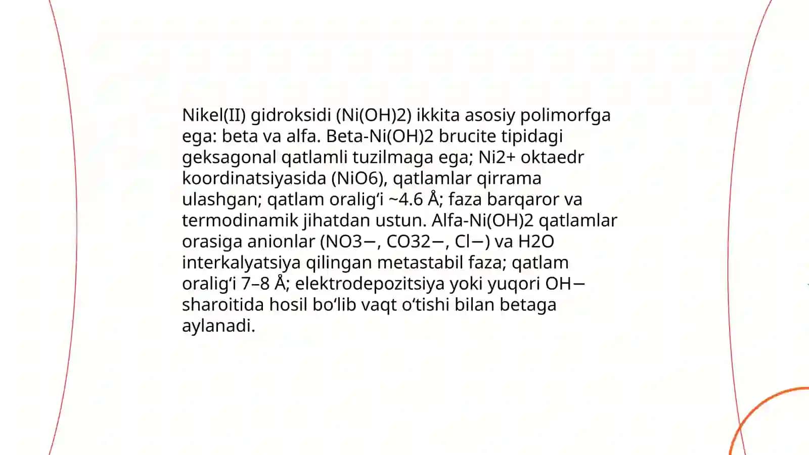 Kobalt va nikel (II, III) gidroksidlari, kislota-asos va oksidlovchiqaytaruvchilik xossalari 4