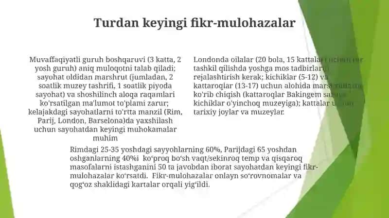 Turli yosh guruhlarida ekskursiyalar tashkil etish 4