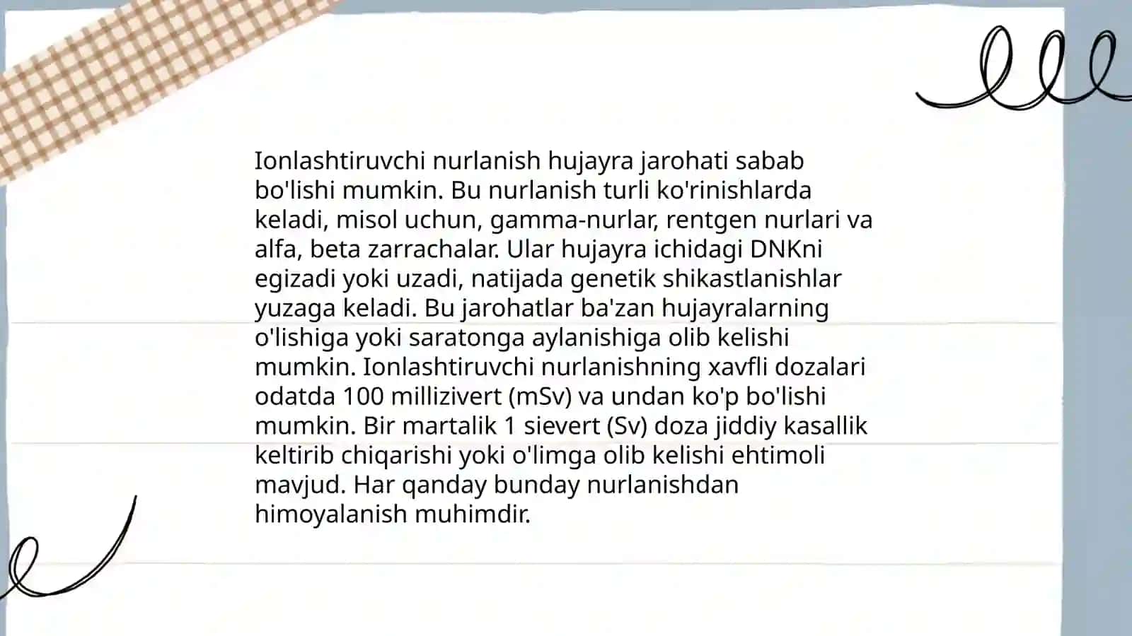 Ionlashtiruvchi nurlani biologik toʼqimaga taʼsiri 4