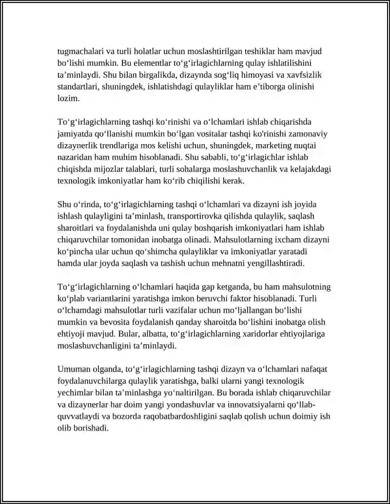 TO’G’IRLAGICHLARNING TASHQI TAVFSIVLARI 4