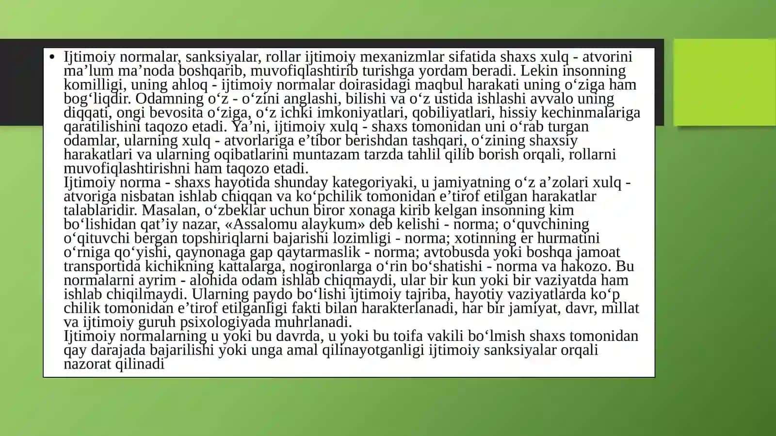 IJTIMOIYLASHUVNING IJTIMOIY-PSIXALOGIK TOMONI VA SHAXS RIVOJLANISHI 4