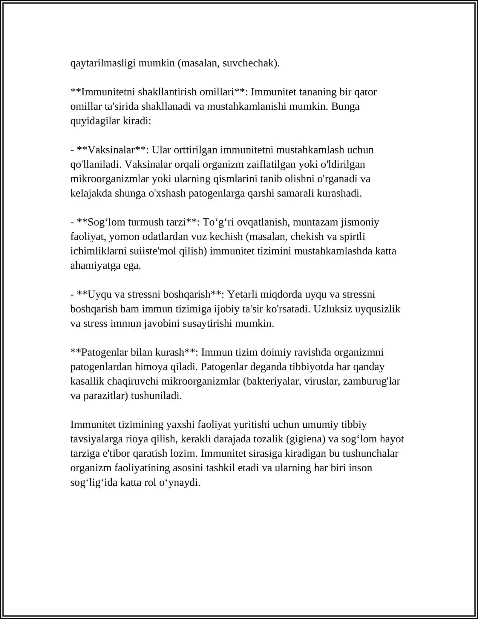 IMMUNITET VA UNING TURLARI.EMLASH TAQVIMI 4