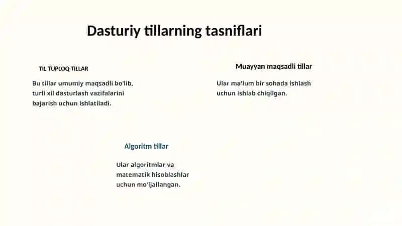 Dasturiy tillarining turlari 4