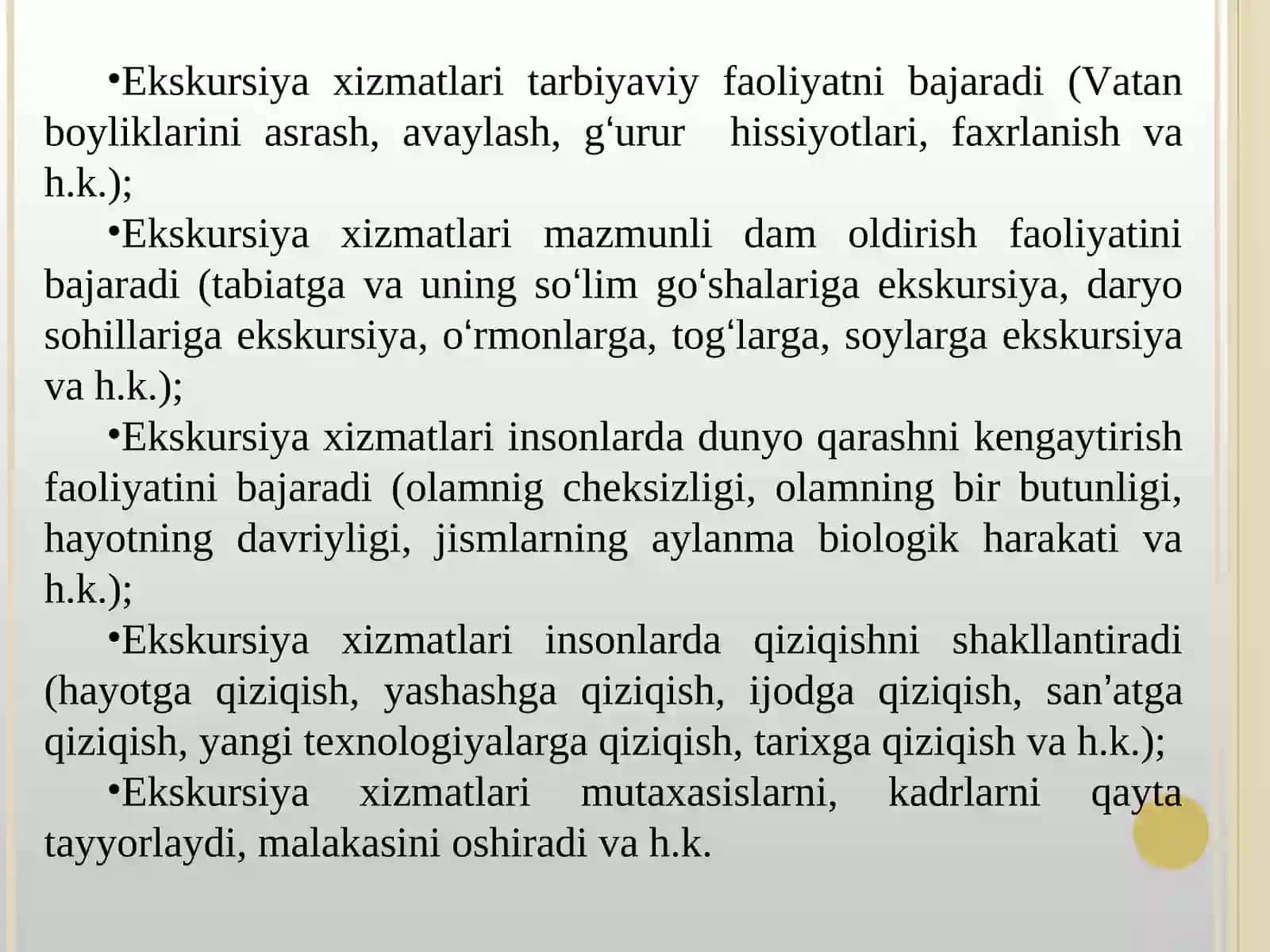 GID -EKSKURSIYA XIZMATLARINI AMALGA OSHIRISH JARAYONLARI 4