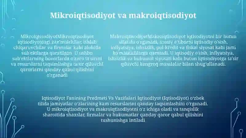 Iqtisodiyot Fanining Predmeti Va Vazifalari 4