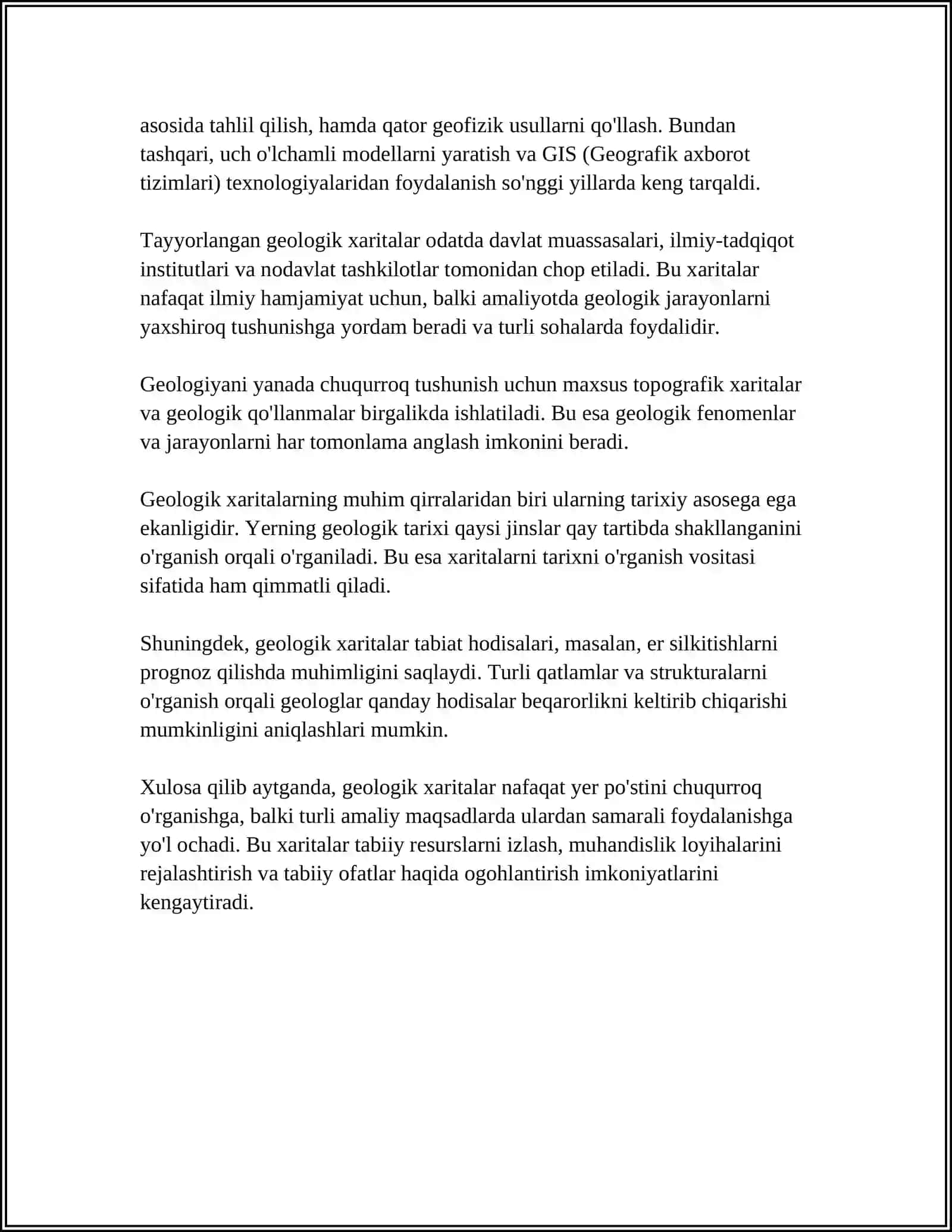 MINTAQANING GEOLOGIK XARITASINI TUZISH VA TAHLIL QILISH 4