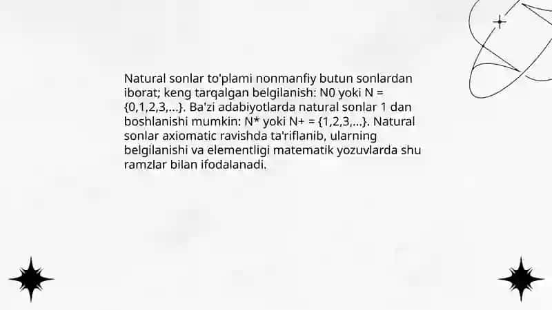 Nonmanfiy butun sonni natural son bo'lishning ta'rifi uning mavjudligi va yagonaligi 4