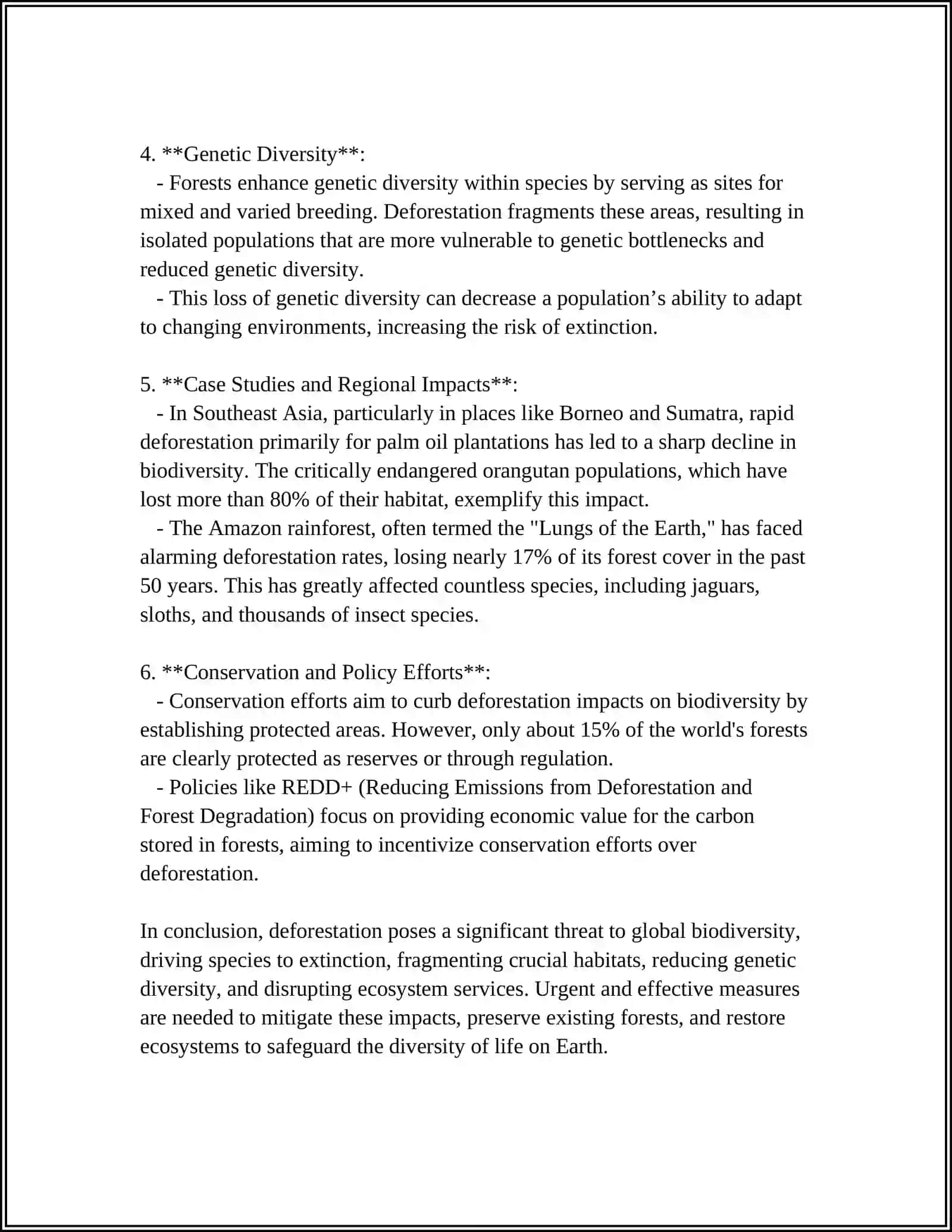 Impact of Deforestation on Biodiversity 4