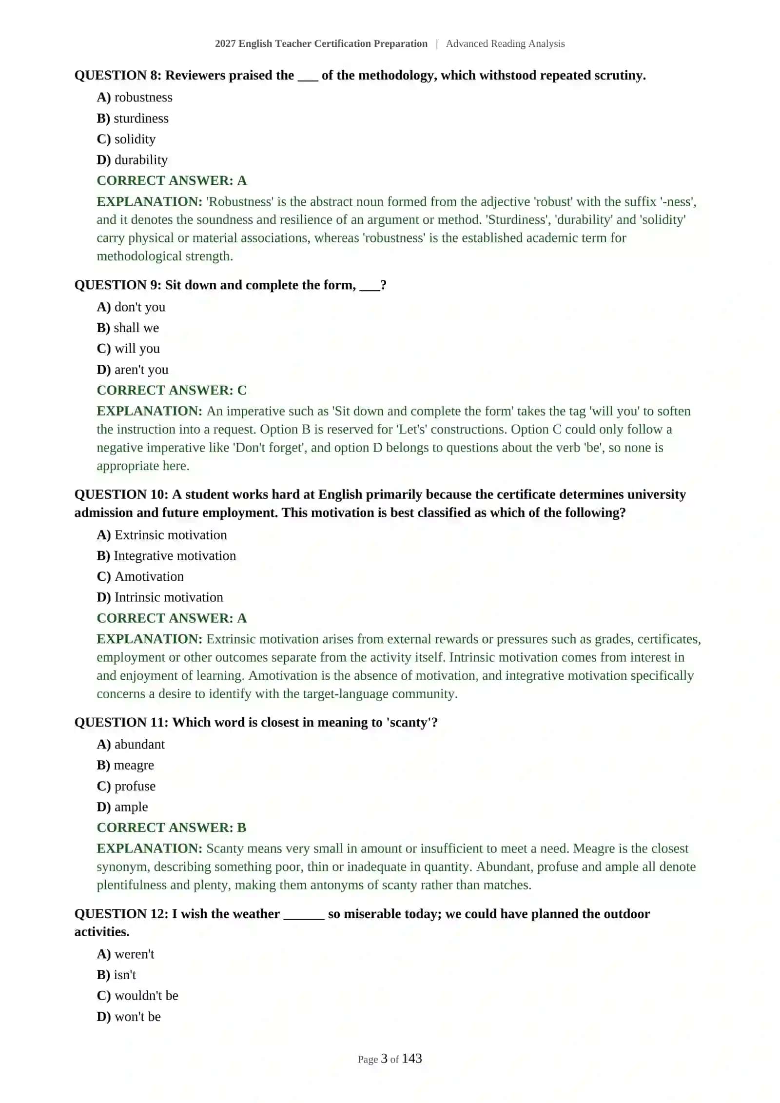 2027 English Teacher Certification Preparation | Advanced Reading Analysis 4