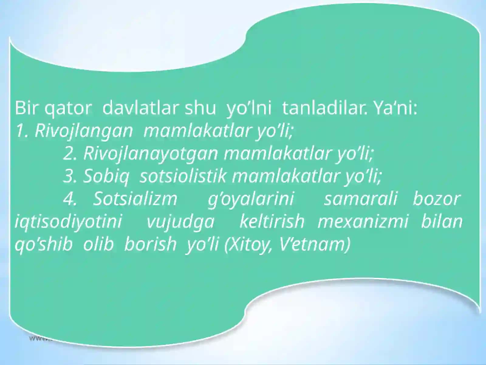 Bozor iqtisodiyotiga o’tish  davri va uning O’zbekistondagi xususiyatlari 4