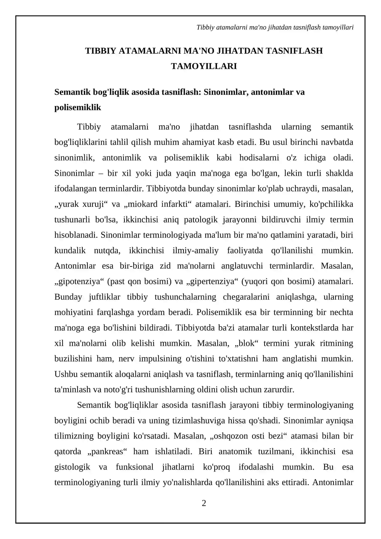 Tibbiy fanlar boʻyicha atamalarning mavzuviy guruhlarini tuzish 4