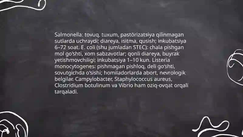 Ovqatdan mikrobli zaharlanish va ularni oldini olish choralari 4