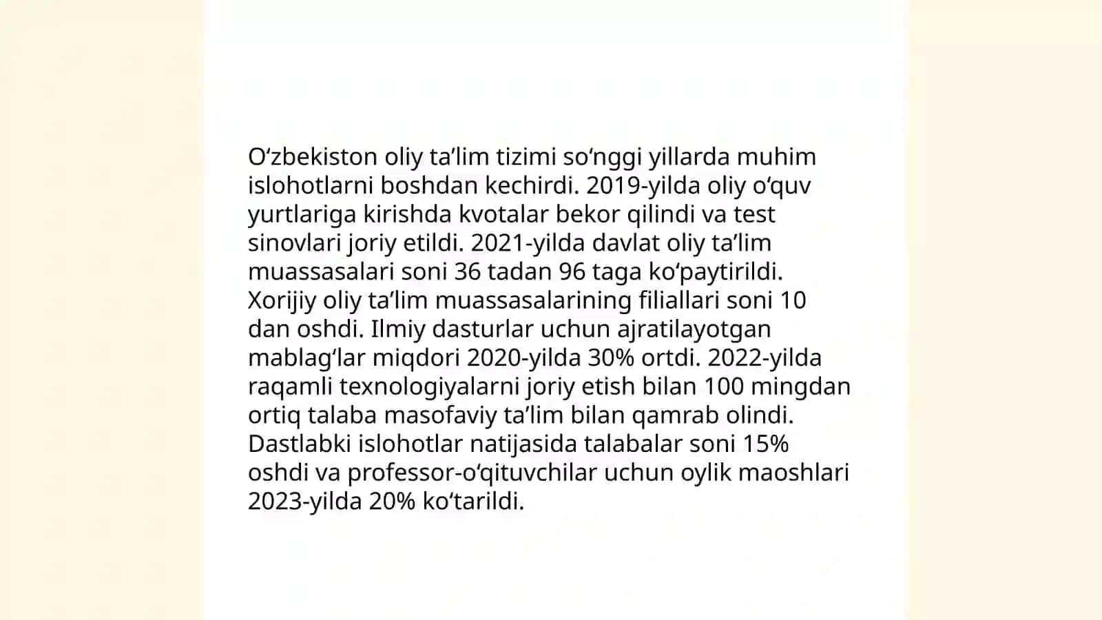 Fan va texnalogiyalar universiteti MT 1/23 -guruh talabasi Zununjonova Sarvinozning Pedagogika fanidan yakuniy mustaqil ishi 4