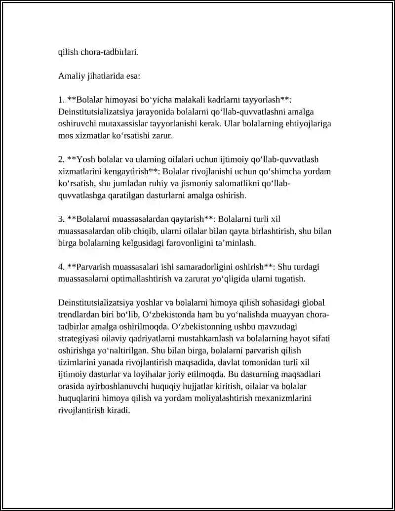 Deinstitutsializatsiya va bolalarni maxsus muassasalarga joylashtirishni oldini olish 4