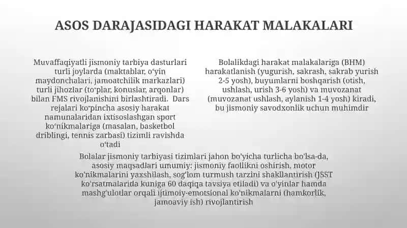 Bolalar jismoniy tarbiya fanining rivojlanish tizimi 4
