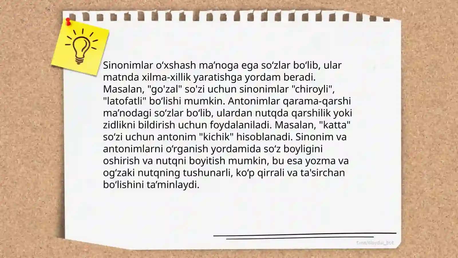 Lugʻat ustida ishlash nuqtai nazaridan mashq materiallarini tahlil qilish 4