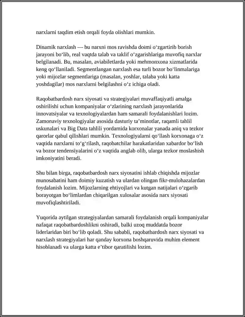BIZNESNI BOSHQARUVDA RAQOBATBARDOSHLIK CHORALARI 4