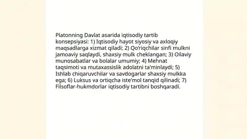 Qadimgi Yunoniston iqtisodiy tafakkuri: Platon va Aristotel qarashlari 4