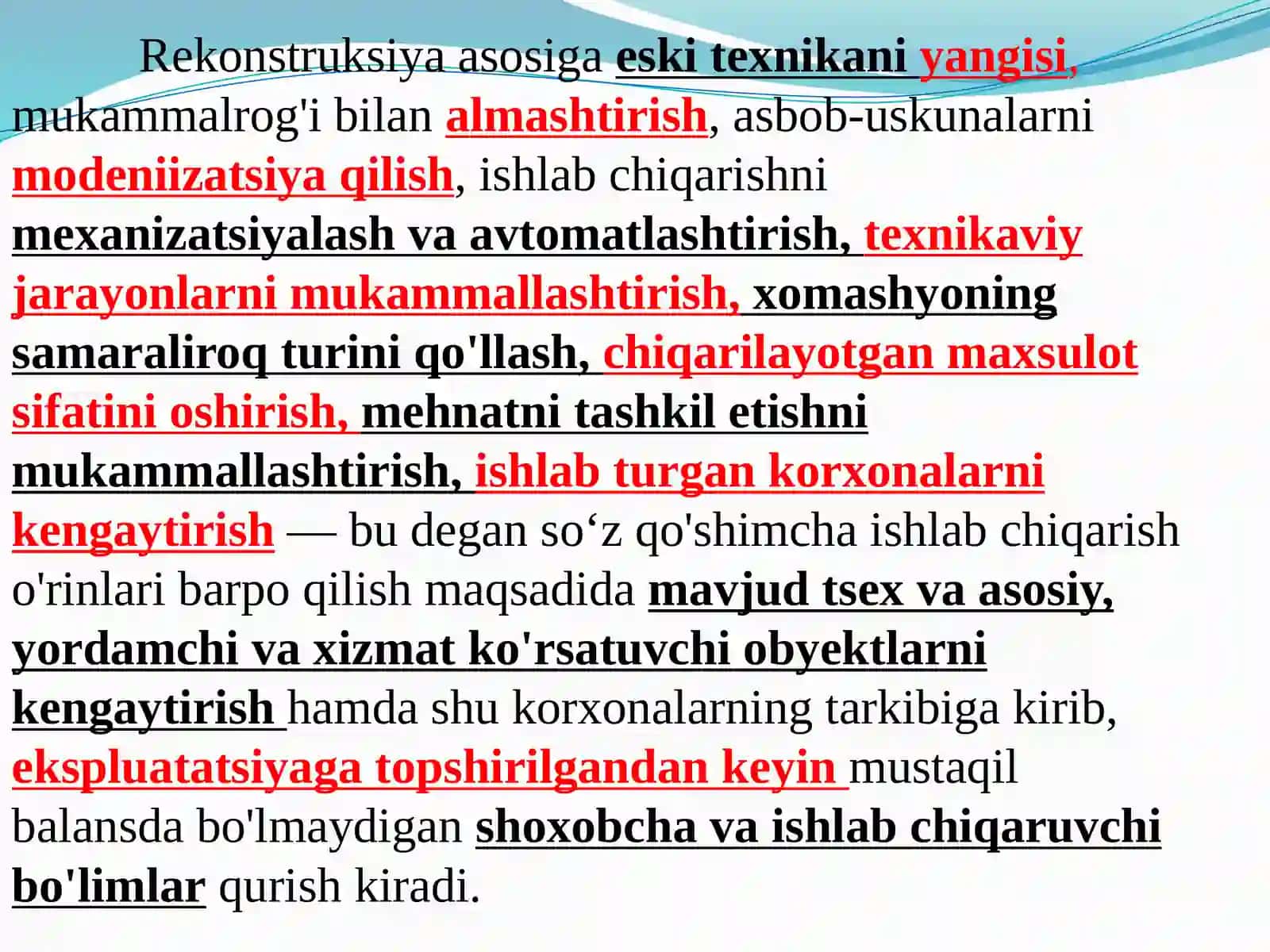 SANOAT KORXONALARI REKONSTRUKTSIYASINING MAQSADI VA MASALALARI 4