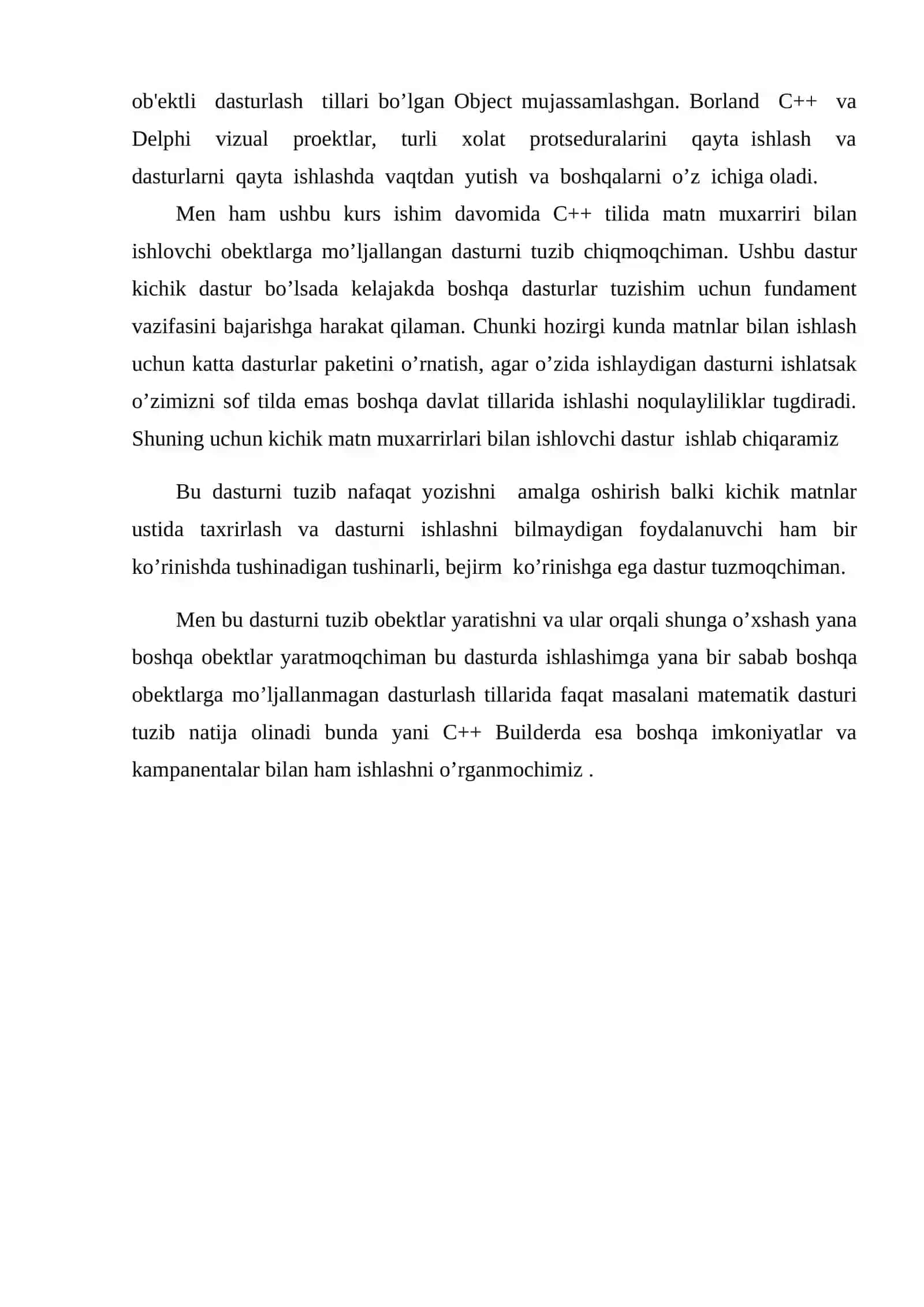 C++ tili kompilyatorlari va ularning xususiyatlari 4