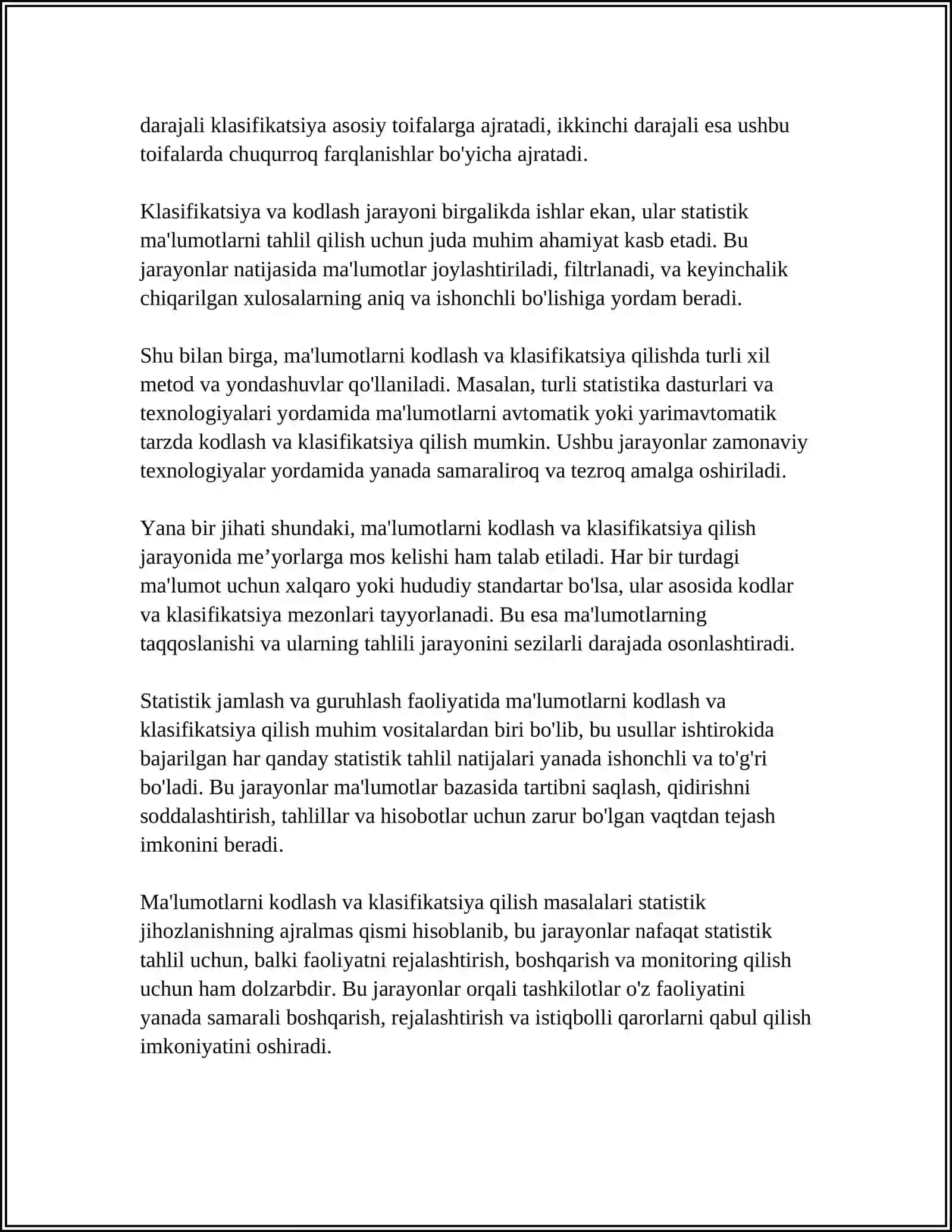 STATISTIK JAMLASH VA GURUHLASH 4
