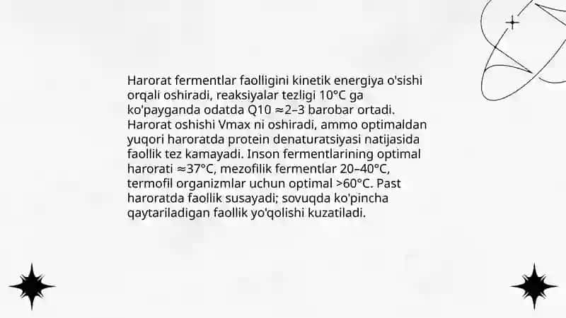 Haroratning moddalar almashinuviga va termoregulyatsiya tasiri Kuchkarova Nafisa 4