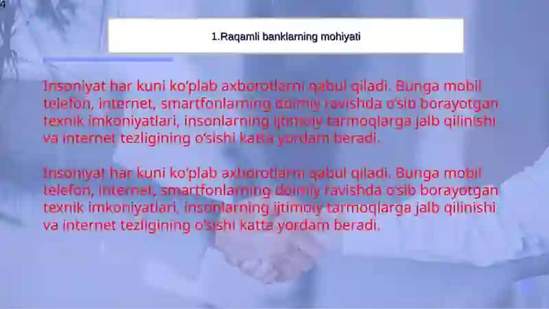 Zamonaviy raqamli bank xizmatlari va ularni rivojlantirishning ilg‘or xorij tajribasi 4