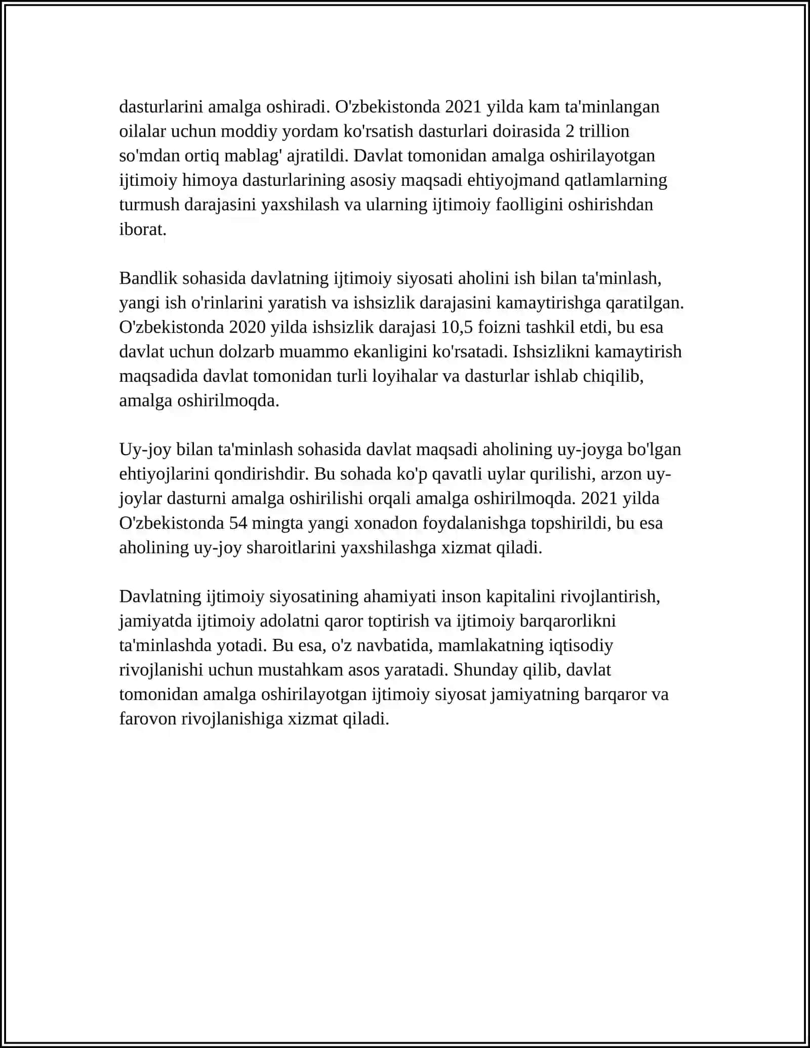 DAVLATNING IJTIMOIY SIYOSATI.(IQTISODIYOT NAZARIYASI FANI DOIRASIDA) 4