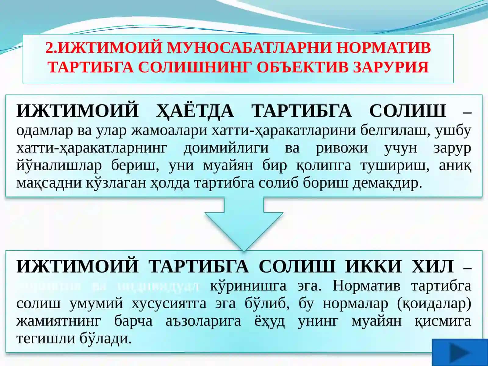 Ҳуқуқ - ижтимоий муносабатларни норматив тартибга солишнинг тури сифатида 4